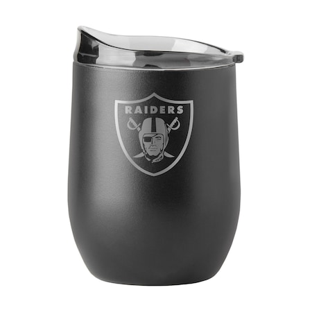 Logo Brands Las Vegas Raiders 16oz Black Etch Powder Coat Curved Bev 623-S16PB-BLK-9